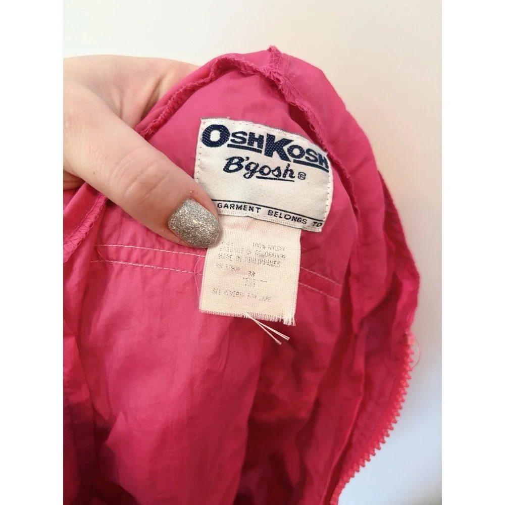 Vintage‎ OshKosh B'gosh 24M Pink Convertible Jacket Backpack 90s Rare